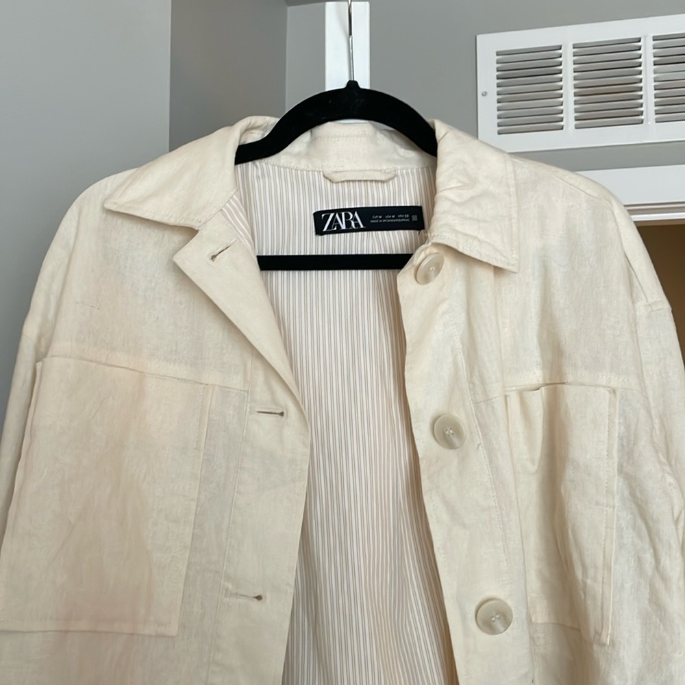 ZARA - Linen Blend White Jacket